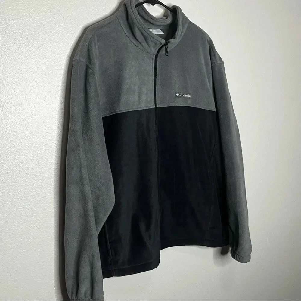 Columbia Steens Mountain 2.0 Fleece Zip Jacket Mens XXL Black Gray Outerwear New
